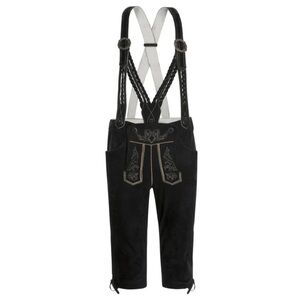 NEW - Nohstadt & Co Black Lederhosen with Suspenders - Size 50